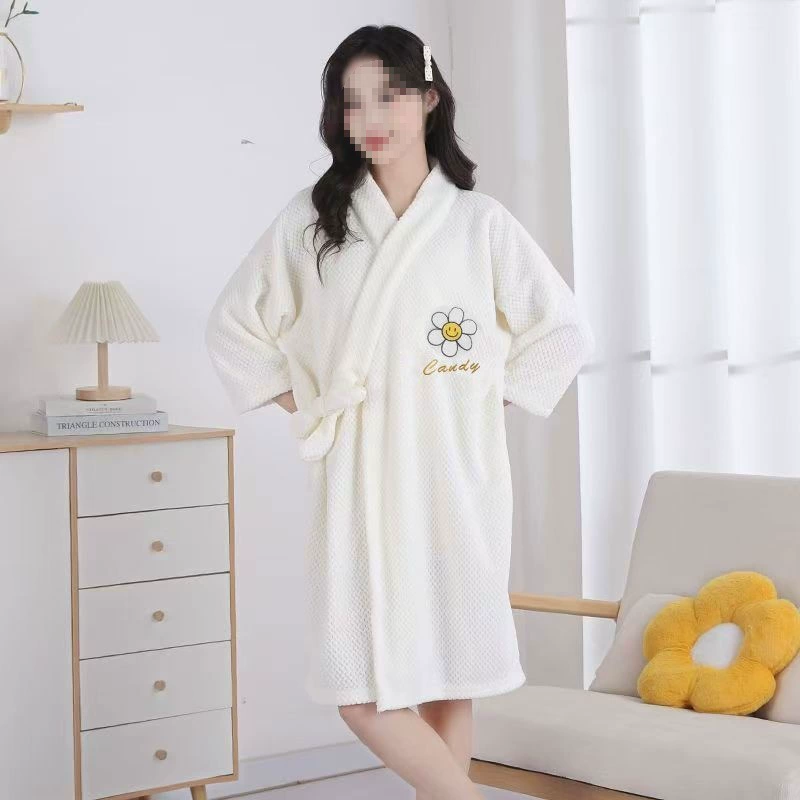Зимний утолщенный халат на шнуровке, юбка для ванны, ночная рубашка, новое впитывающее банное полотенце, быстросохнущее банное полотенце, мягкое и мягкое для взрослых.