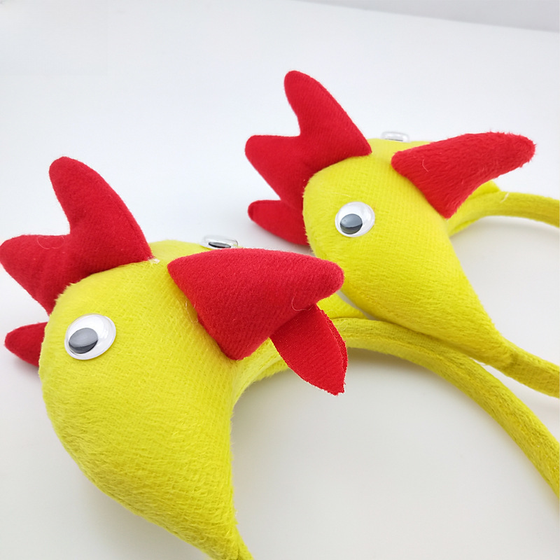 thumbnail image 2 of Suministros para baile de graduación, decoración de baile de máscaras, accesorios para la cabeza para fiestas navideñas, diadema con forma de gallo, diadema de pollito para Halloween, 2 of 5