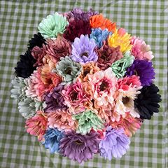 模擬一枝菊の花の結婚式の結婚式の造花アクセサリー絹古代スタイル DIY 頭飾り装飾花