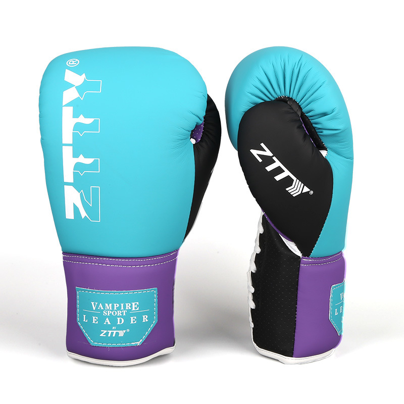 Fábrica al por mayor ZTTY microfibra guantes de boxeo atado cuerda guantes de boxeo entrenamiento de competición Sanda guantes de lucha