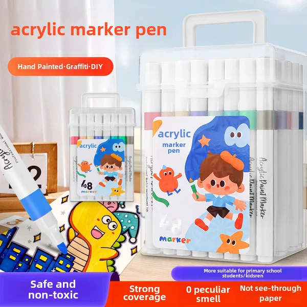 Acrylic marker pen for primary school students special art washable opaque color can be stacked color pen wholesale factory direct supply