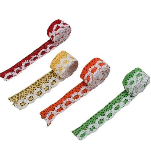 5 meters cotton thread lace accessories decoration milk ribbon hollow fabric white handmade DIY curtain material