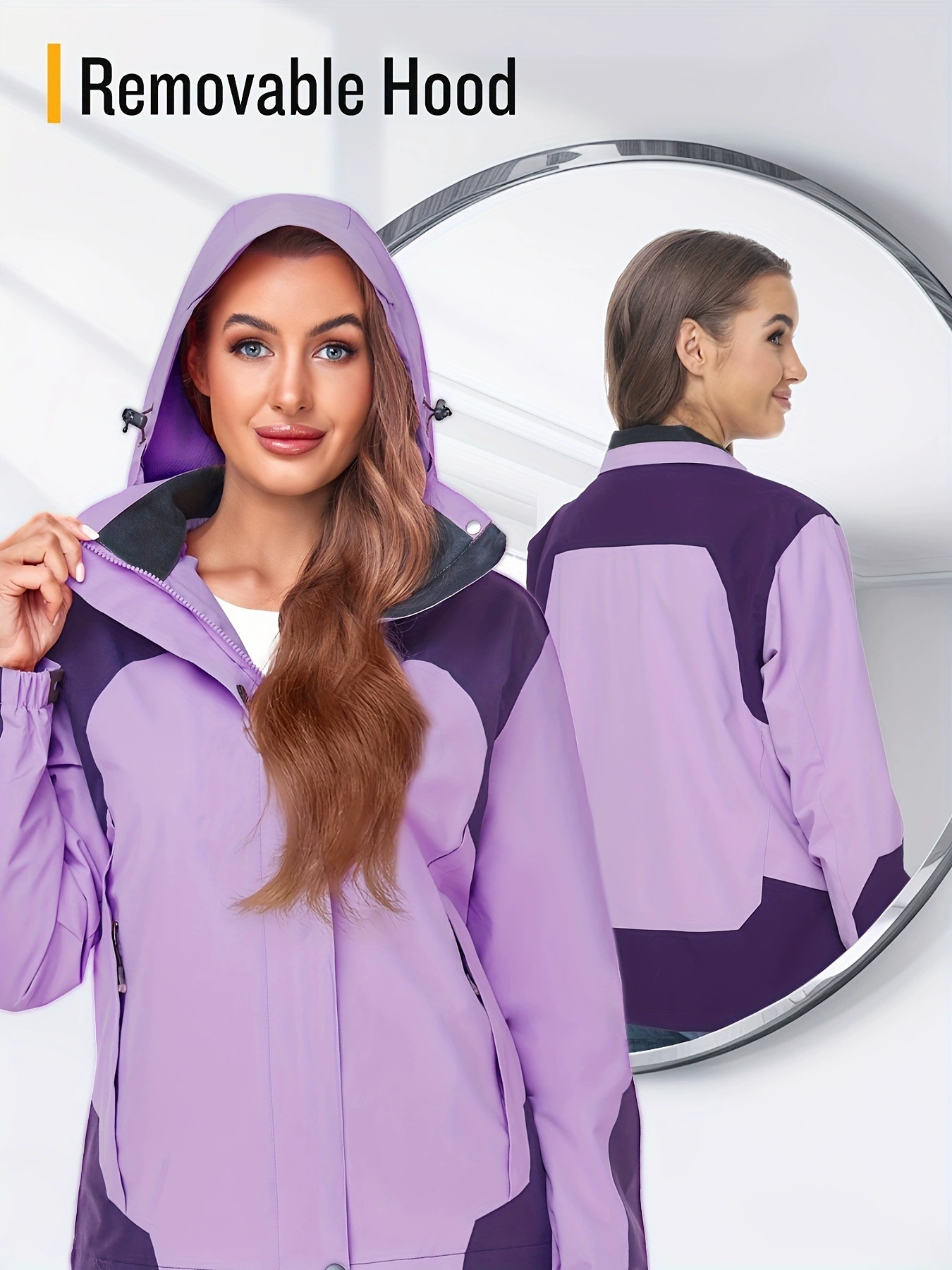 Women's Lightweight High Quality Rain Jacket with Removable