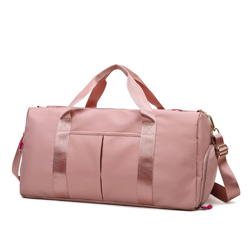 Minimalist trendy fitness bag, sports training bag, large capacity travel tote for men, business trip, hand-carry, travel bag, wet and dry separation bag