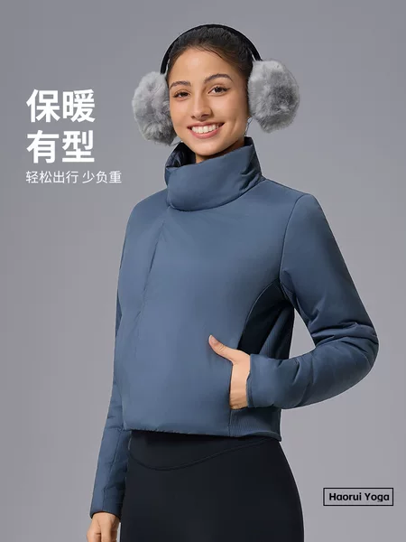 Autumn and Winter Slim Short Jacket for Women, Lightweight, Warm, Thickened, Casual Sportswear, Versatile Fitness Casual Yoga Cotton Jacket