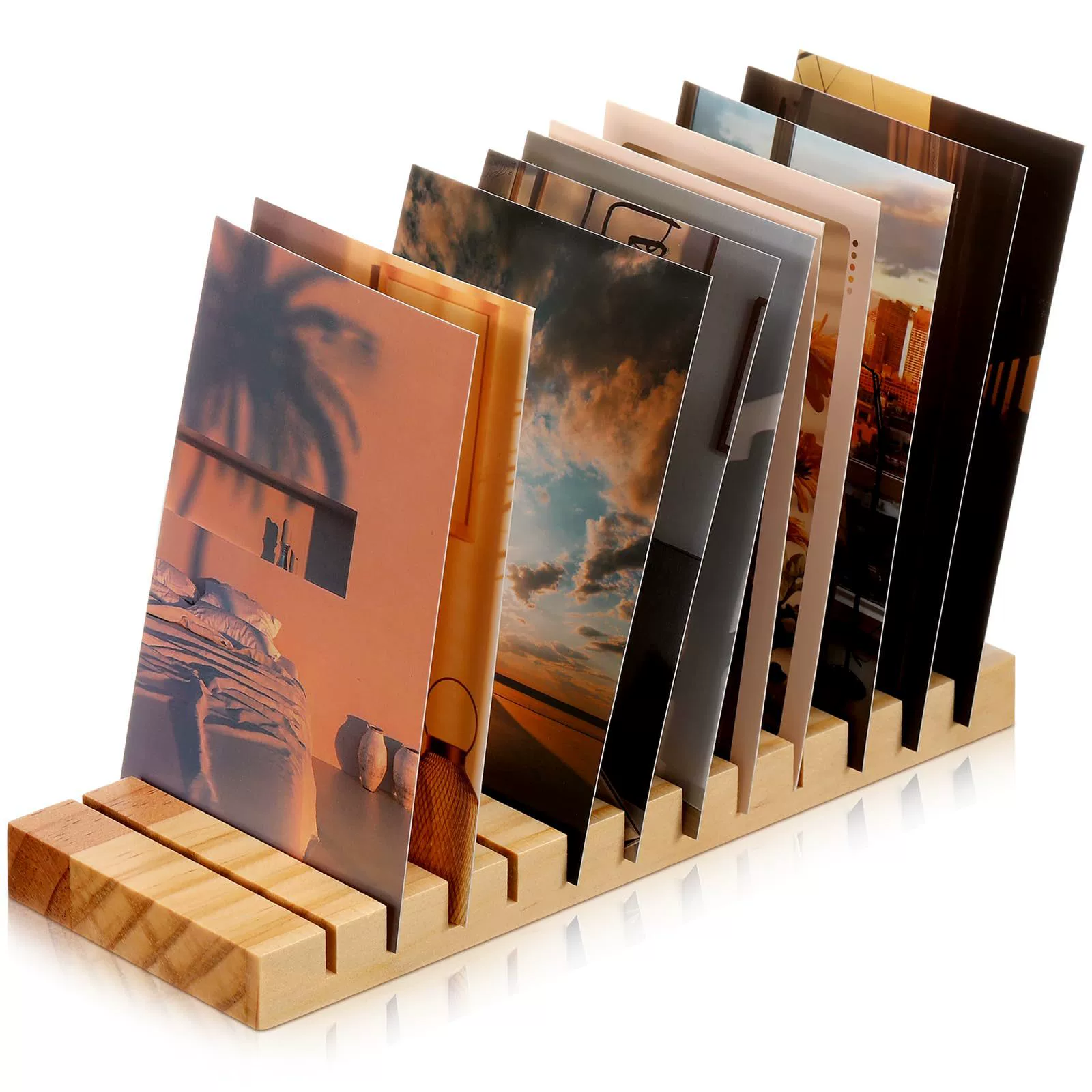 Деревянная фоторамка держатель карты стеллажа для стола фото держатель слот карты зажим для карты Многослойная карточная подставка для открыток