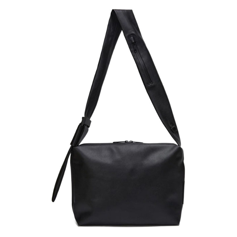 Korean ins Crossbody Bag Simple Design Trendy Niche Men's Shoulder Bag Female Student Bag Soft Leather Zipper Schoolbag