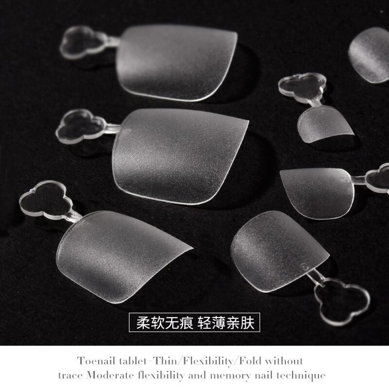 脚甲片美甲贴片超薄透明无痕磨砂延长脚趾假指甲片美甲店专用工具|undefined