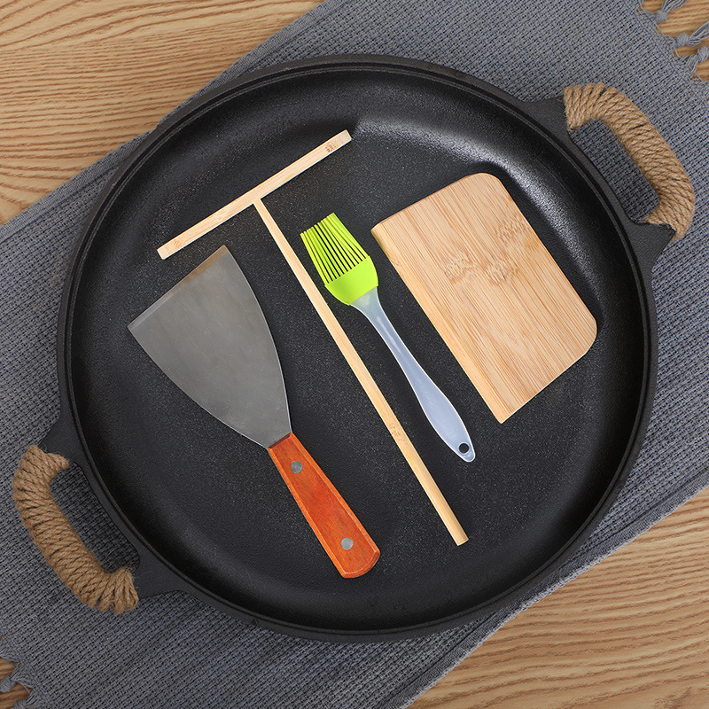 444Z wholesale thickened cast iron pancake pan for household pancakes, fruit griddles, hand pancakes, pan-fried fish without coating