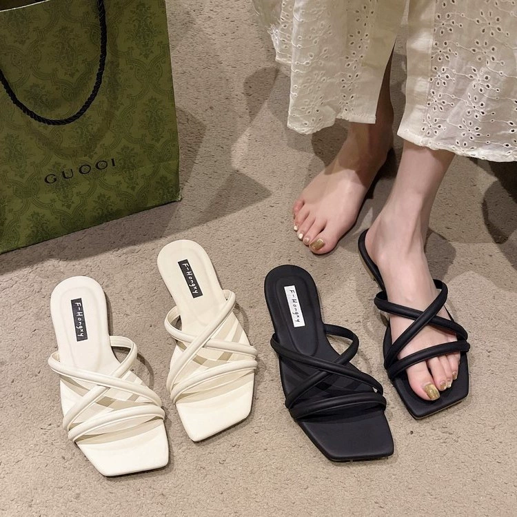 2025 лето новый большой размер плоскоподошвенные тапочки для женщин на улице