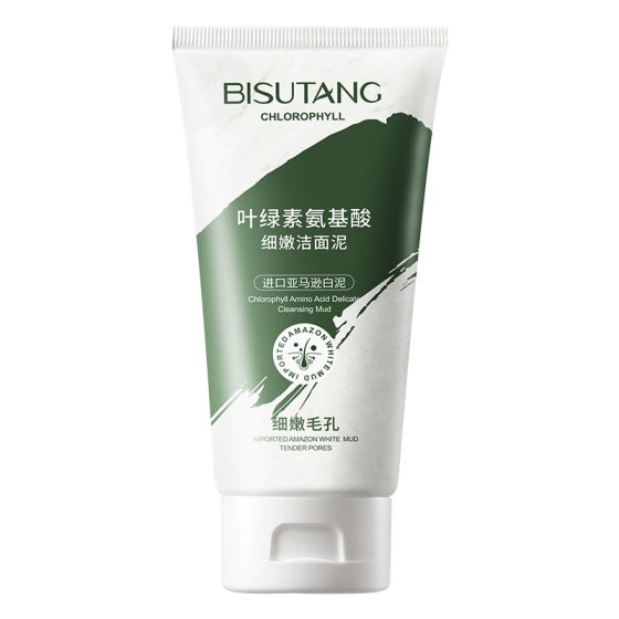 Bisutang chlorophyll amino acid delicate cleansing mud 100g blackhead removing oil control delicate pores factory wholesale