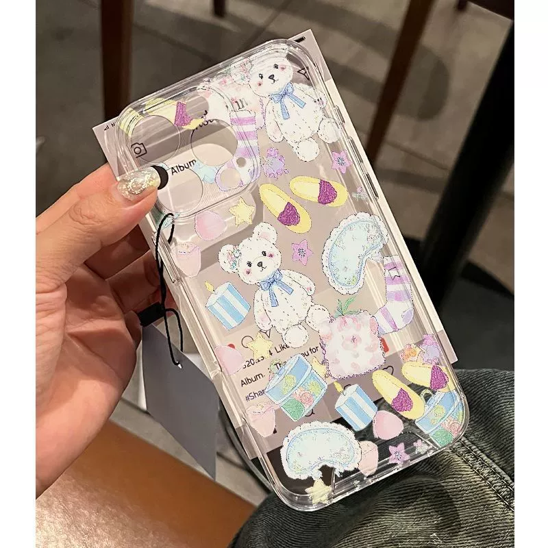 Apple, 공간 brush, совместимый ноутбук, iPhone14, чехол, с маленькими медведями, 13, 16promax