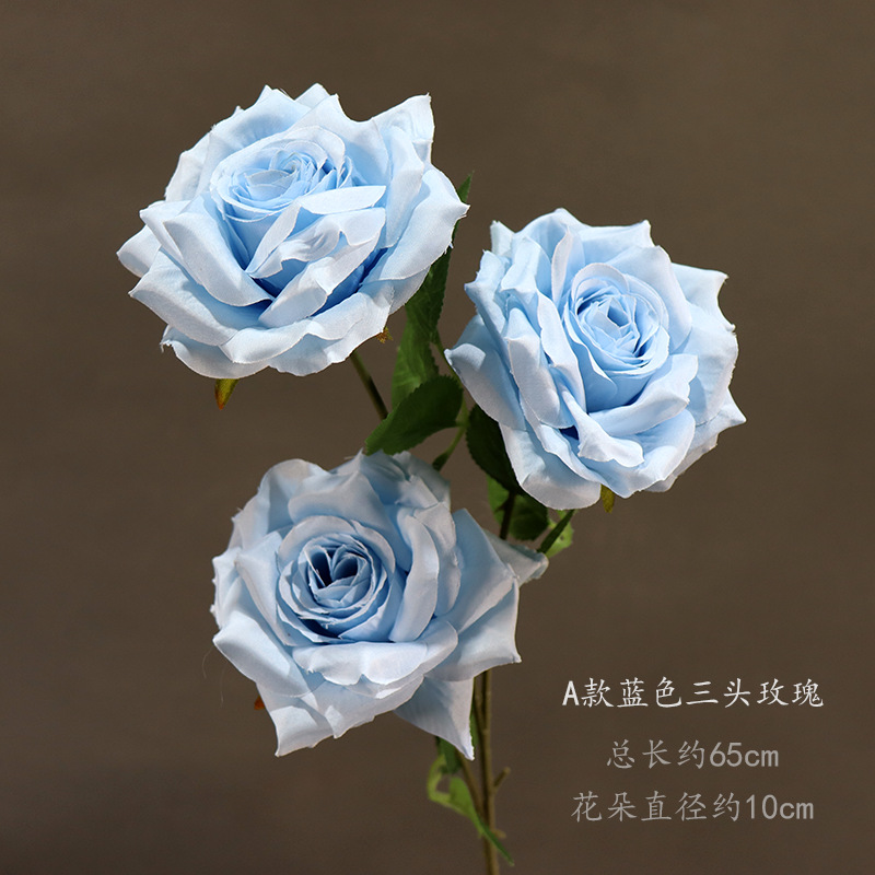 Una rosa azul de tres cabezas