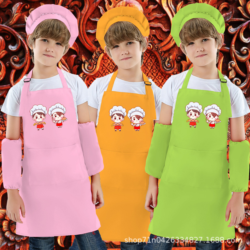 儿童围裙画画衣幼儿园绘画美术防水罩衣定logo印字小孩烘焙围裙