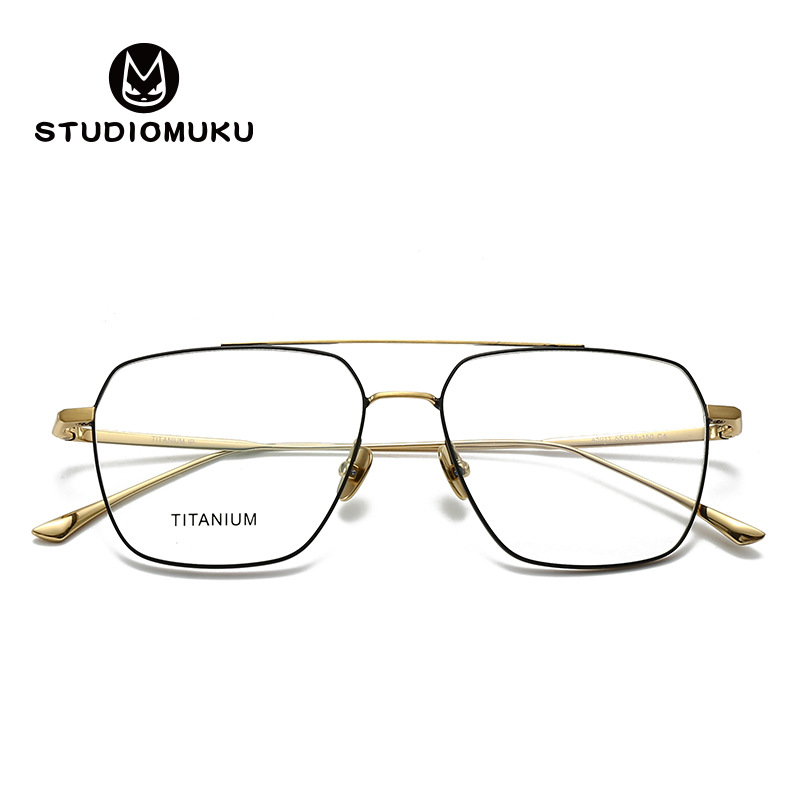 STUDIOMUKU gafas de madera cool trajes matones llenos de temperamento de gran hombre marco de espejo espejo de luz plana