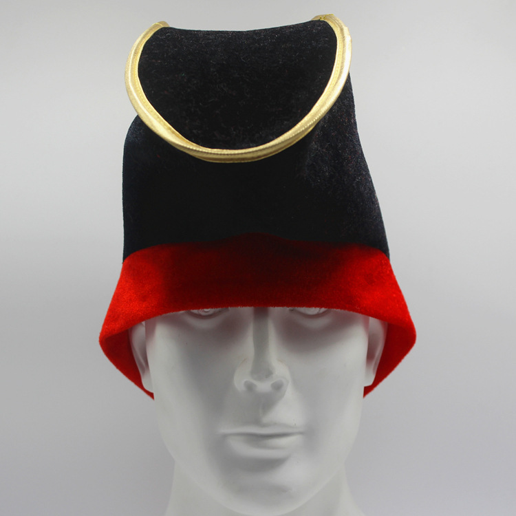 万圣节复活节派对帽舞会用品加勒比海盗船长帽海盗帽子红丝带帽子