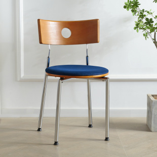 Machi Furniture Medium-old Dining Chair Danish Designer Chair Solid Wood Backrest Desk Chair Household Small Recreation Chair