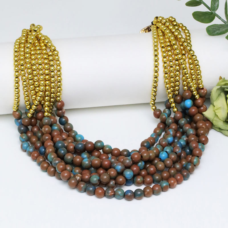 Böhmische Mehrlagige Perlenkette Handgefertigtes Collier Für Damen_voghion.com