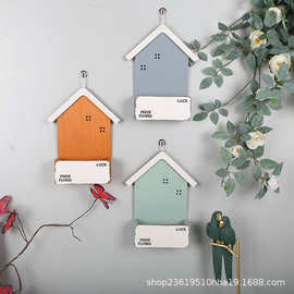 原木墙面装饰免打孔小房子壁挂 北欧奶油风家居装饰