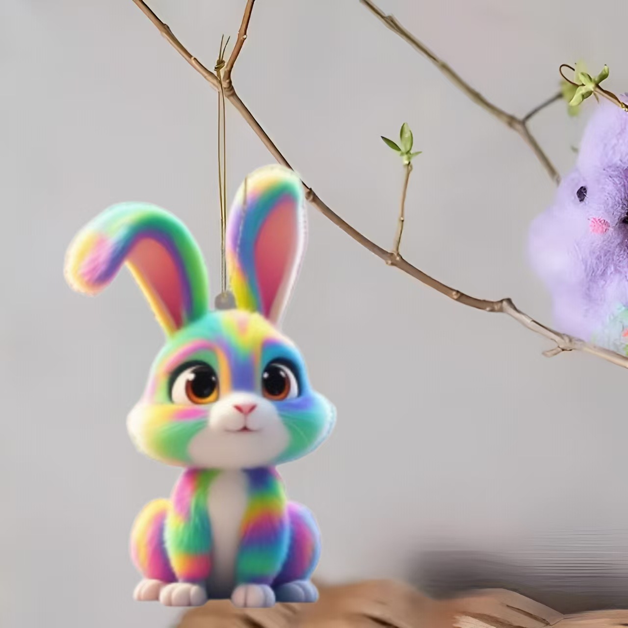 Nuevos productos de Pascua transfronteriza acrílico plano flor Dan lindo conejo colgante de coche Navidad Decoración de Acción de Gracias image 1