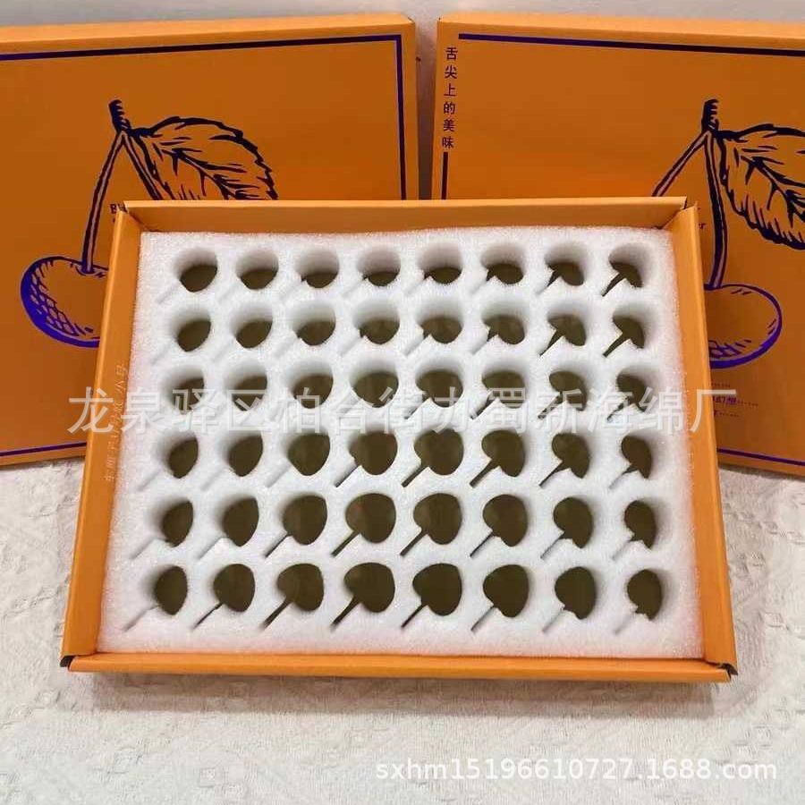 厂家供应草莓开孔海绵垫/车厘子大樱桃吸水海绵垫/水果透气海绵垫