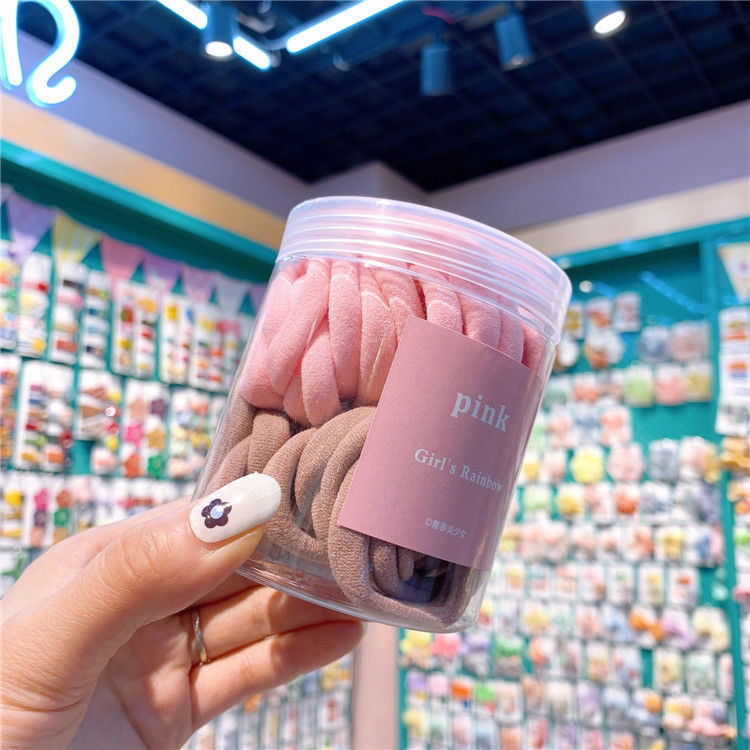 キャンディーカラー50個入り缶入りヘアゴム、タオルリング、スイートカラーリング、ヘアゴム、高級感、ハイポニーテール|undefined