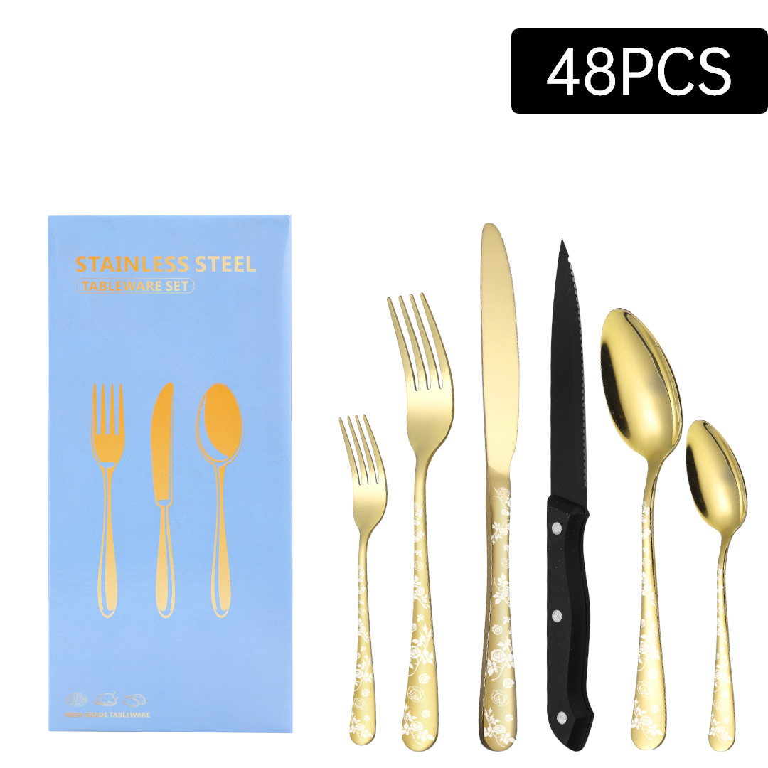 골드 48 개 세트 (검은 칼)