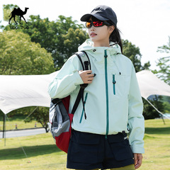 骆陀冲锋衣女2025新款三合一小个子短款外套户外防风防水登山服