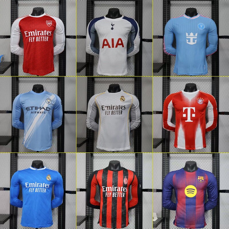 players version Real Madrid jersey Barcelona Arsenal Paris Manchester City Inter Atletico Madrid AC Chelsea long sleeve football uniform