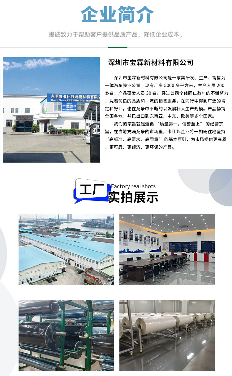 Source Factory Kpu Glass Shield Car Windshield Protective Film 7Mil External Anti-Explosion Film Anti-Stone Splash