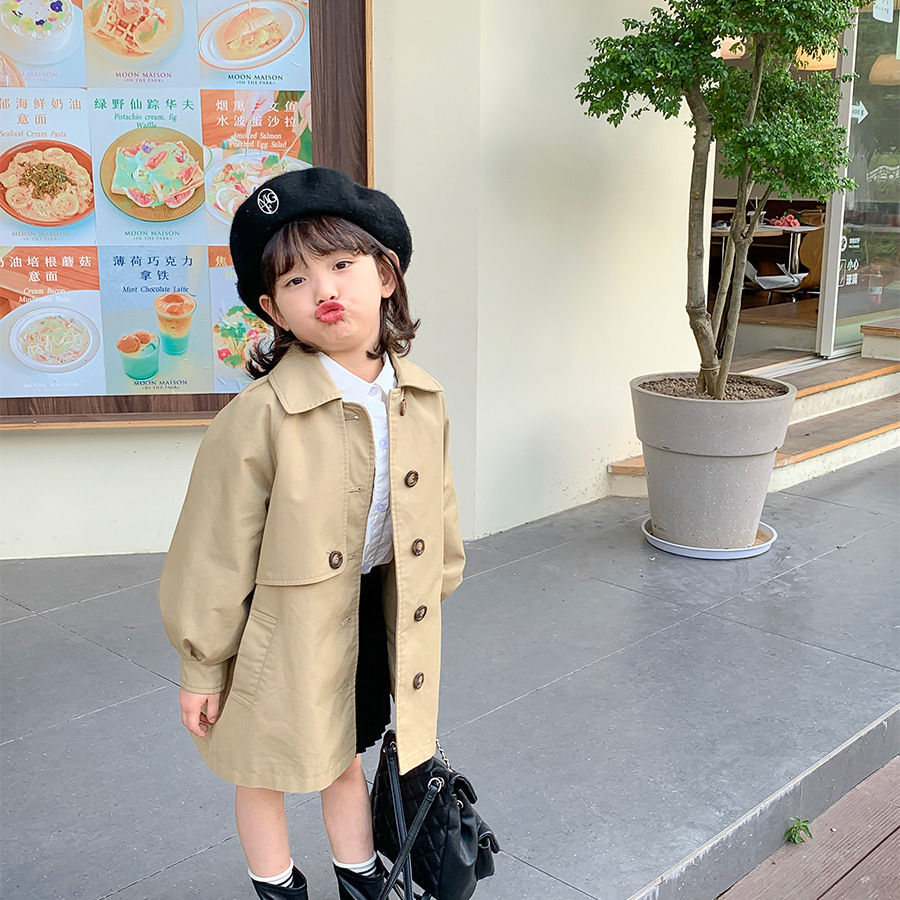 2024 년 새 아동복 여아용 코트 2024 봄 · 가을 새 어린이 서양식 중장 한국식 가을옷