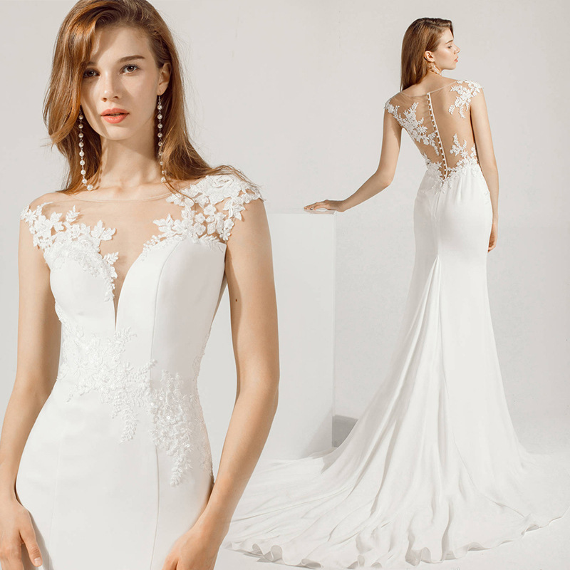 Wedding Dress 2026 New Style with a Train, Elegant Backless Design, Graceful and Fairy-Like, Slimming Mermaid Wedding Dress