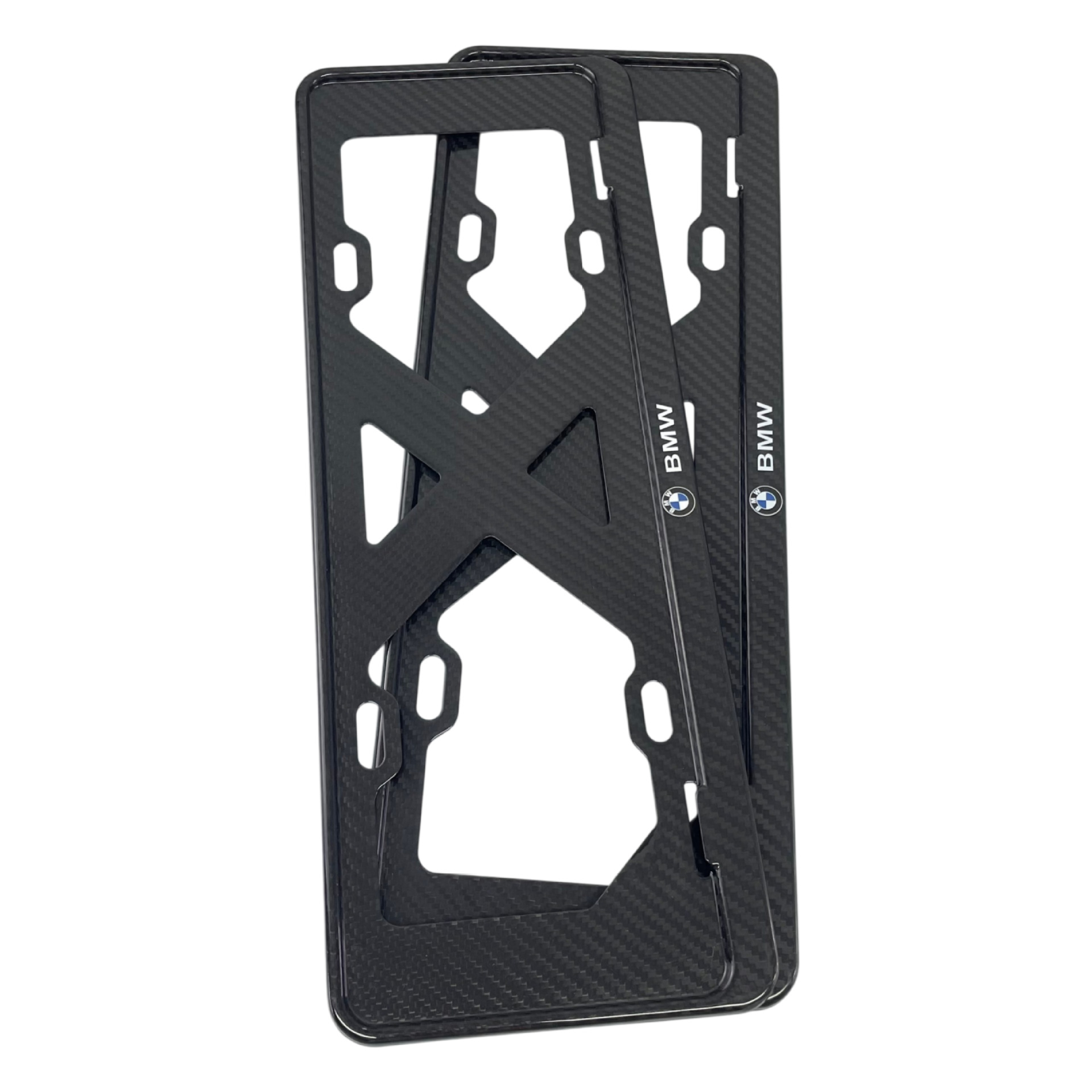 Car Carbon Fiber License Plate Frame, Dry Carbon 3K Twill, Universal for Fuel Vehicles with Blue and Green Plates, Can Be Silk-Screened with Logo
