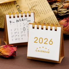 2025年から2026年までの新しいクリエイティブなミニ卓上カレンダー、シンプルなインスタイルのデスクトップ装飾、チェックイン月間カレンダー