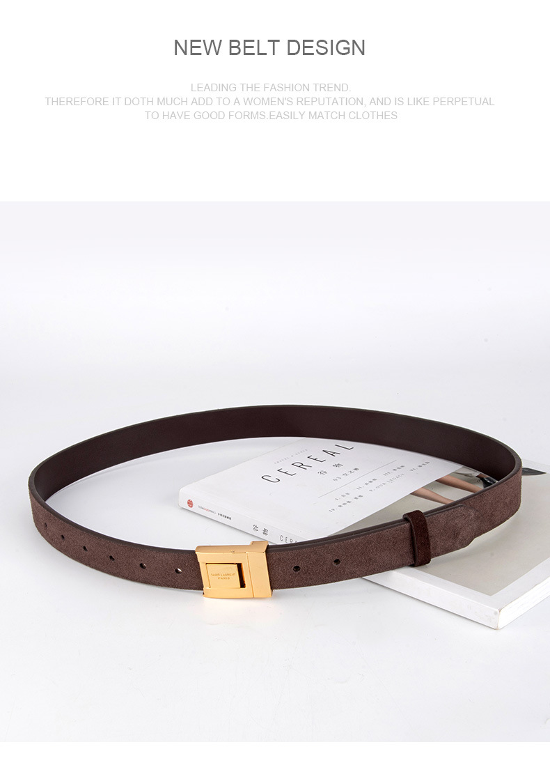 Daily, Street Occasion Two-Layer Cowhide, Alloy, Leather Material Retro Classic Style Solid Color Two-Layer Cowhide Alloy Leather Plating Women's Leather Belts