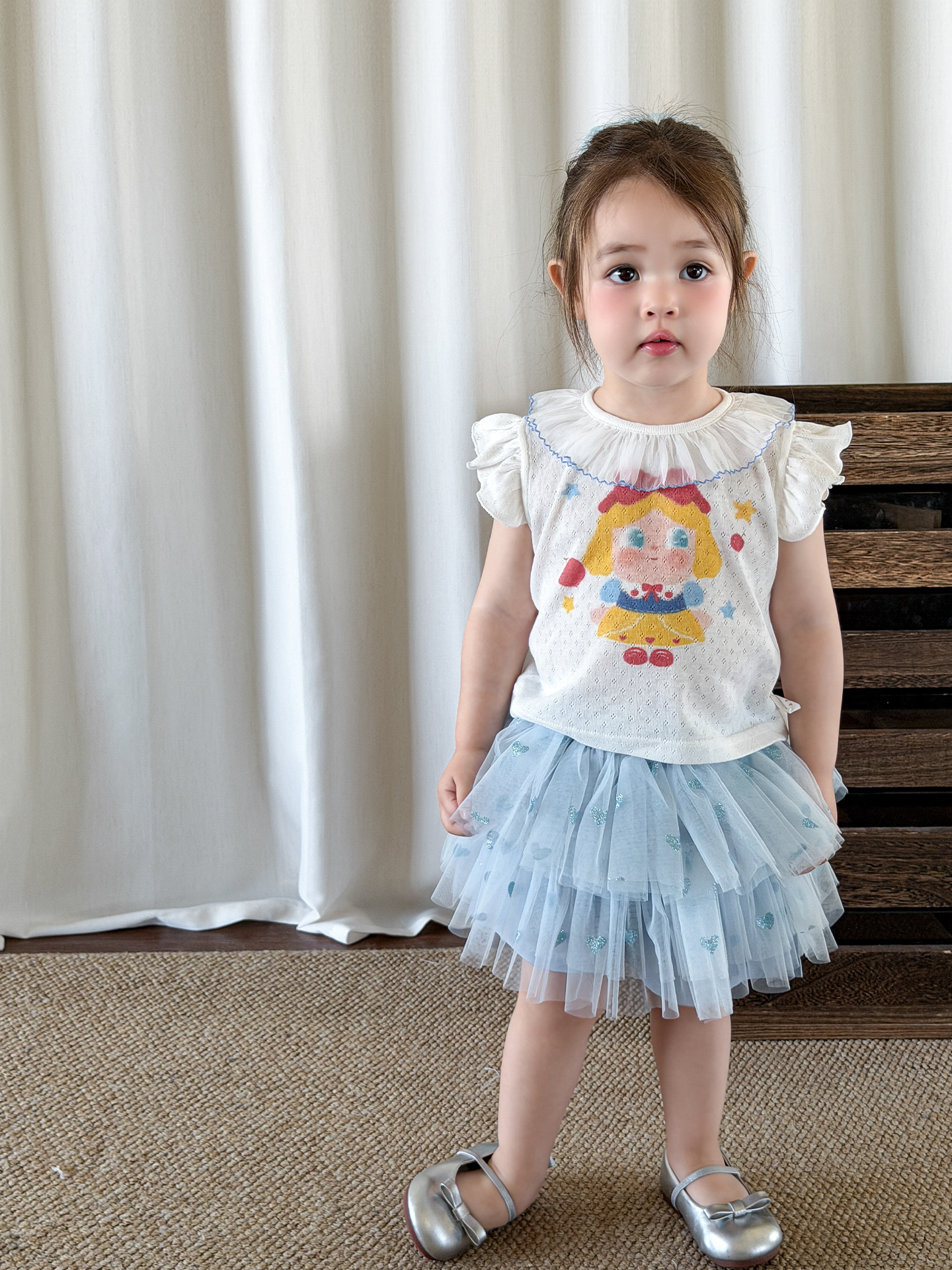 Caña de azúcar de pera ropa infantil niñas falda de mitad de verano delgada 2026 pastel de niños falda de pastel de estilo extranjero pantalón tipo A falda corta de bebé