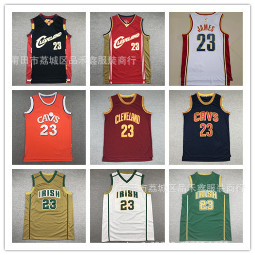 Cavaliers Embroidered Vintage Basketball Jersey Vest 23 # LeBron James, St. Mary's High School