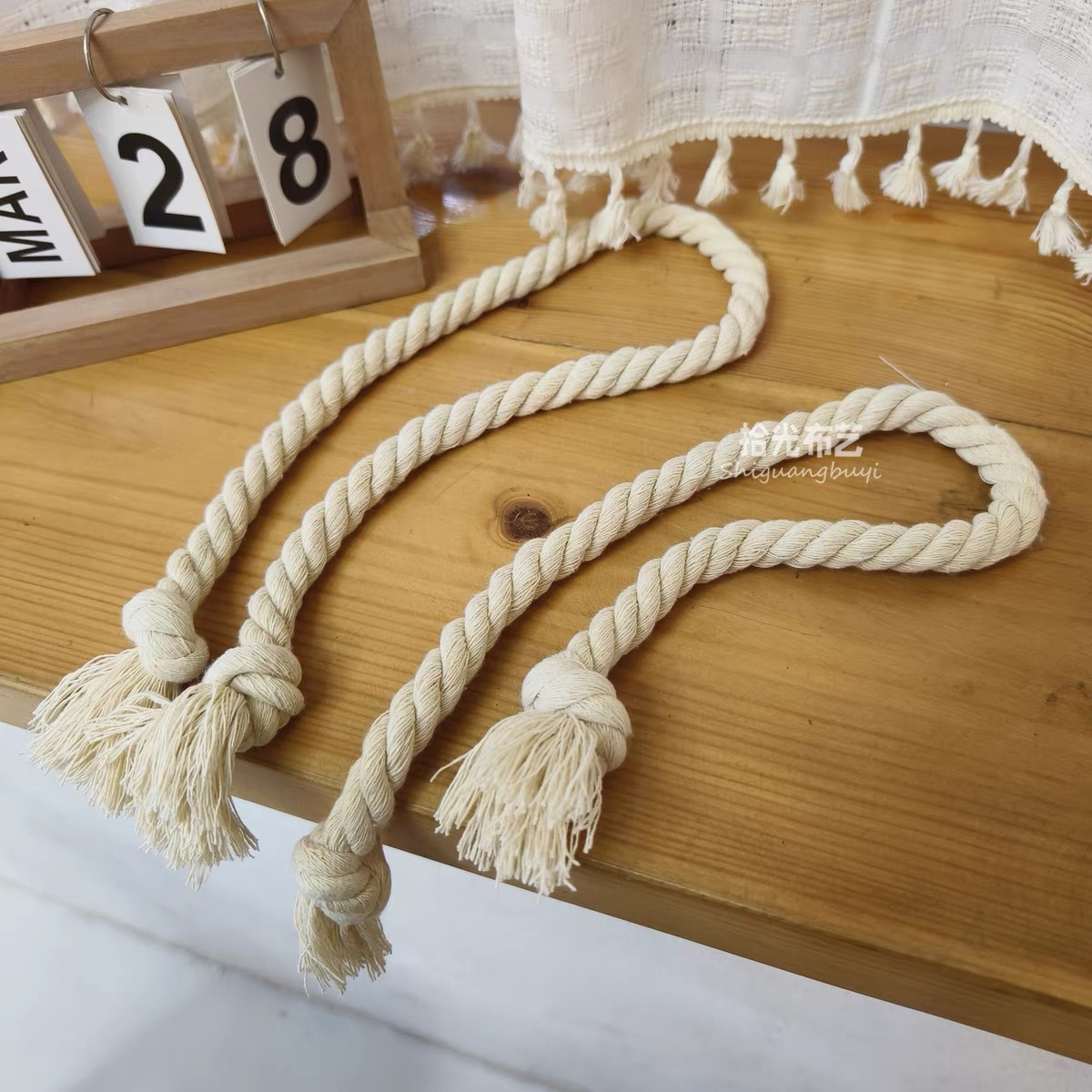 Curtain Tieback Woven Cotton Decorative Rope For Window Drapes_voghion.com