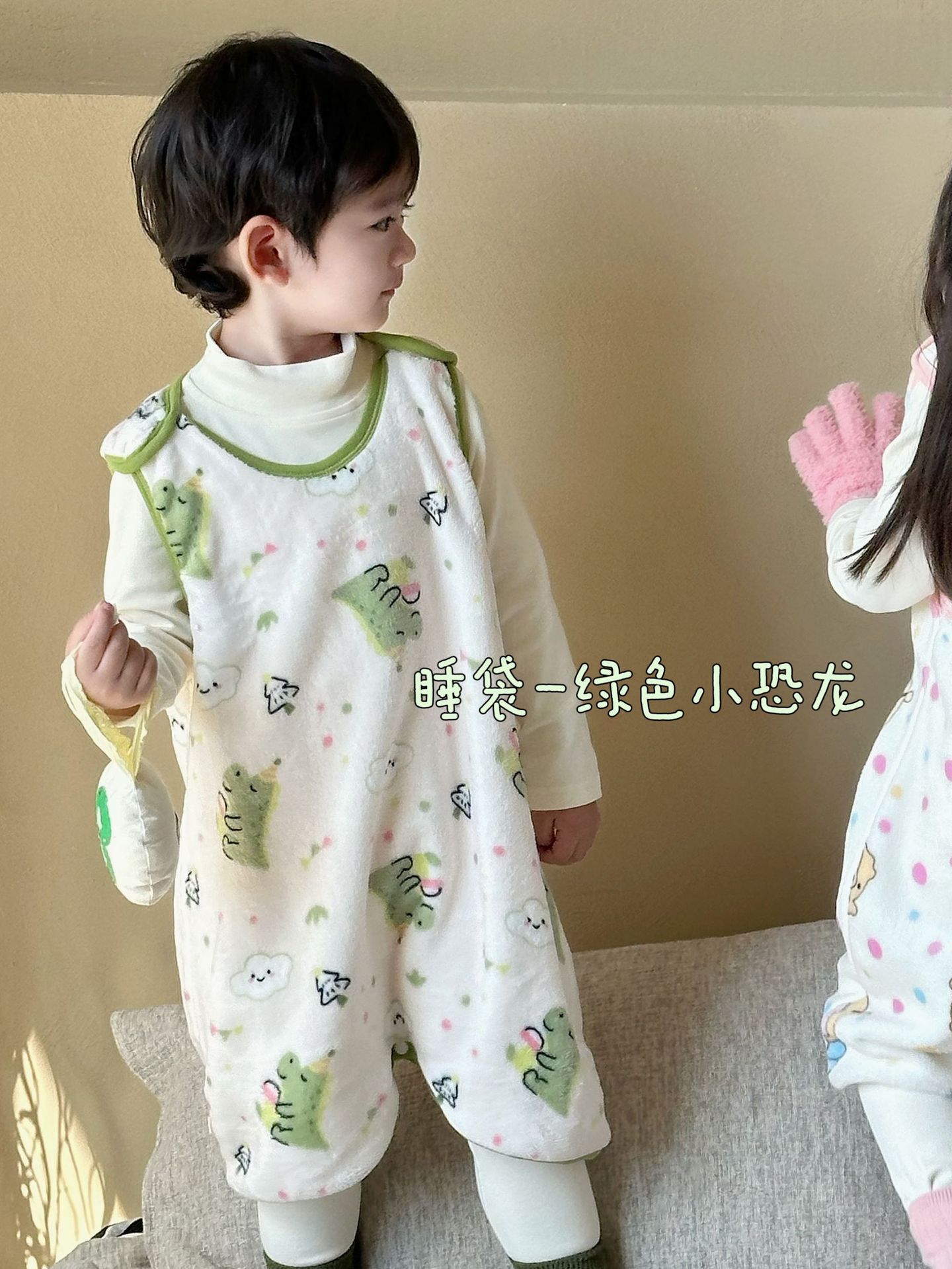 Спальный мешок-Зеленый маленький динозавр