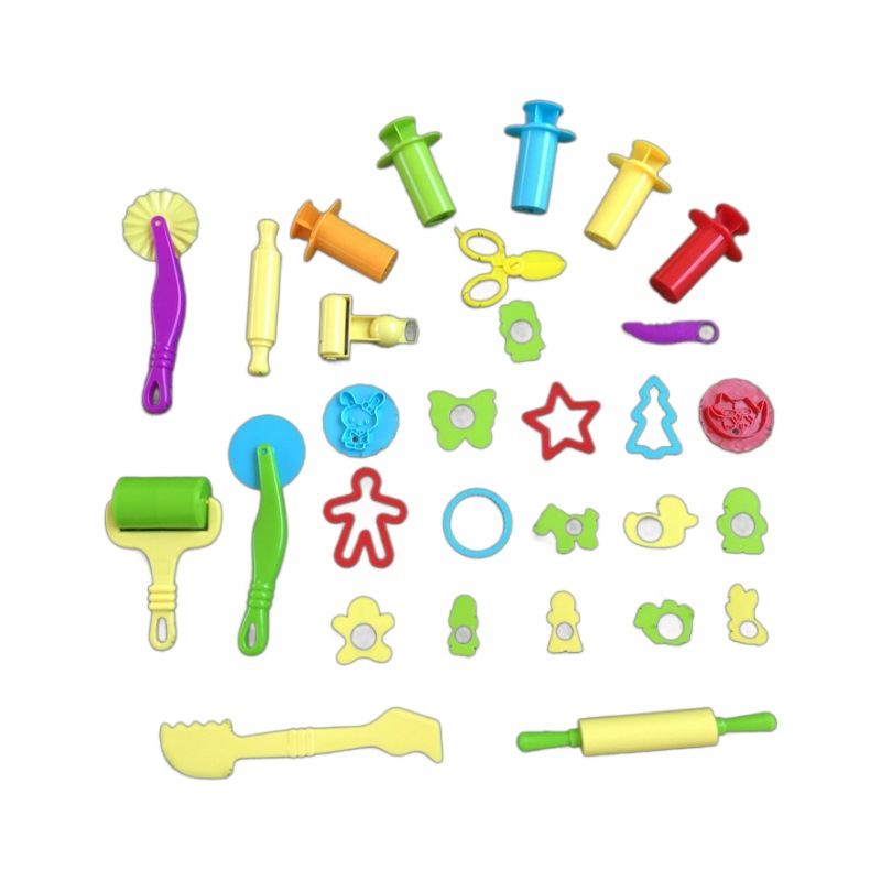 Arcilla coloreada ciencia y educación juguetes DIY fideos plastilina clase de arte haciendo herramientas grandes arcilla ligera impresión animal traje 30p