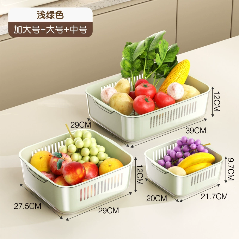 Double-layer drying rack, set, plastic basket, simple and elegant design
