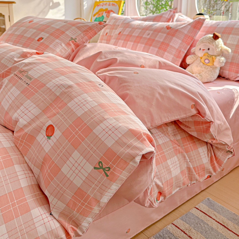 ins caricatura para niños algodón cama de cuatro piezas set 100 sábanas de flor de algodón sábanas