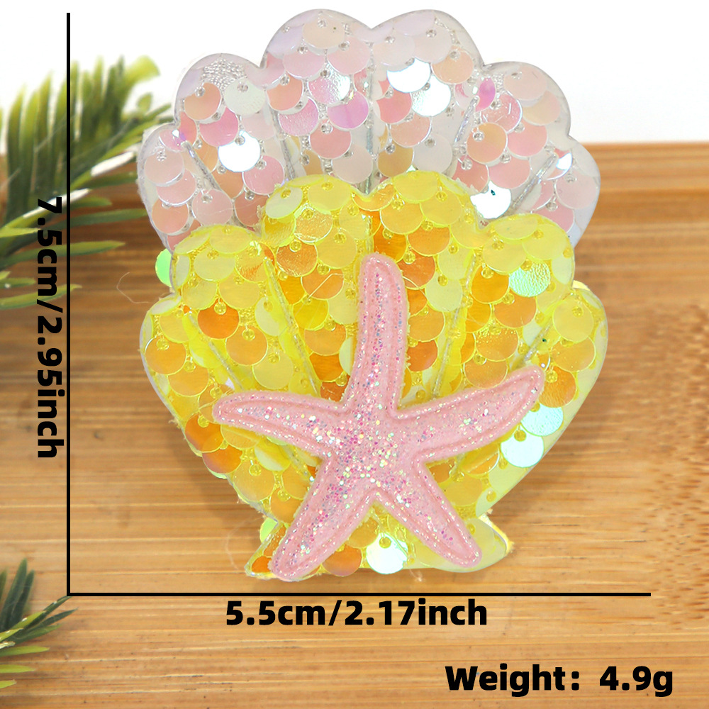 Cartoon shell starfish clip de pelo tema mar decoración de fiesta de cumpleaños clip de pelo borde clip de sequela clip de pelo