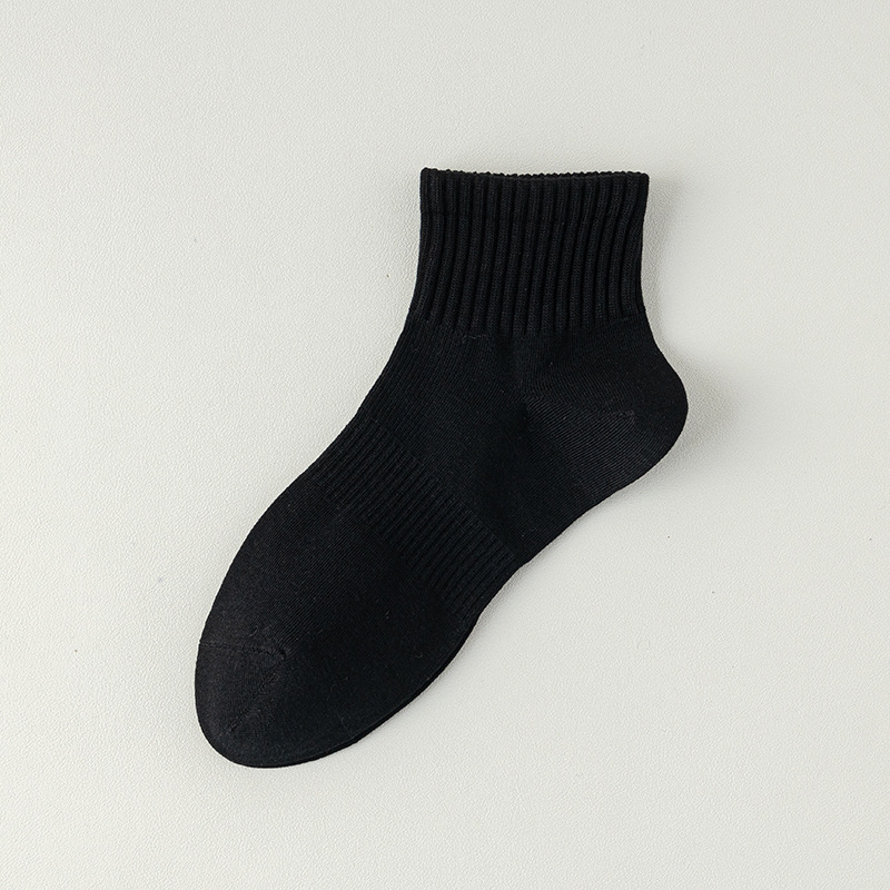 Calcetines de algodón de color sólido, calcetines de algodón anti-balling para hombres, embalaje independiente sin costuras óseas, calcetines deportivos transpirables y absorbentes de sudor