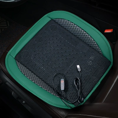 Promotional Car Fan Seat Cushion for Summer, Cooling Breeze Seat Cushion, Ventilated Office Seat, Car Seat (Cool pad) - green