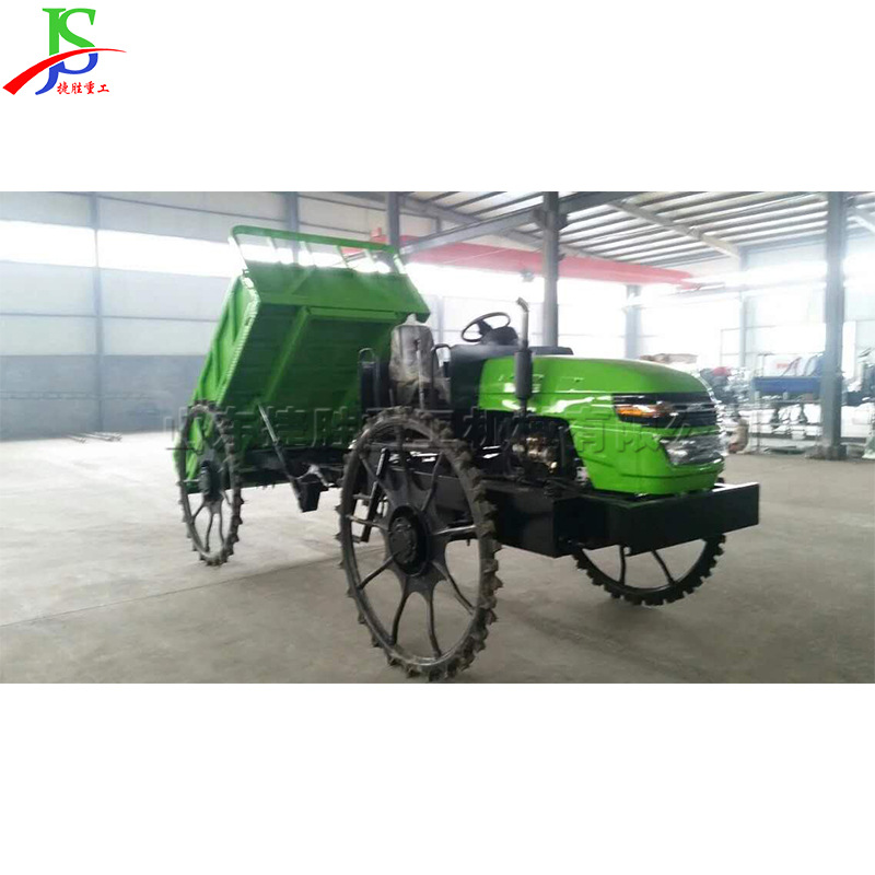 Máquina de transporte de plántulas de campo de arroz con tracción en las cuatro ruedas fertilizante de campo de arroz pulverización medicina y transporte de granos máquina todo en uno pequeña máquina de transporte de maní de maíz