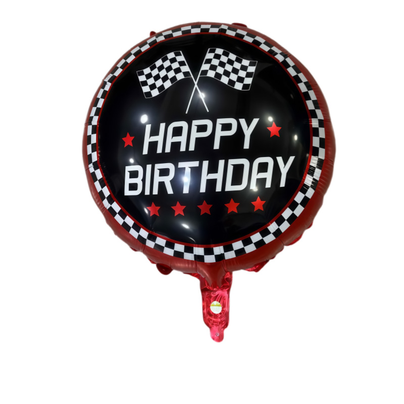Globo de aluminio con diseño de bandera de competición de automovilismo de Fórmula 1, decoración para fiestas