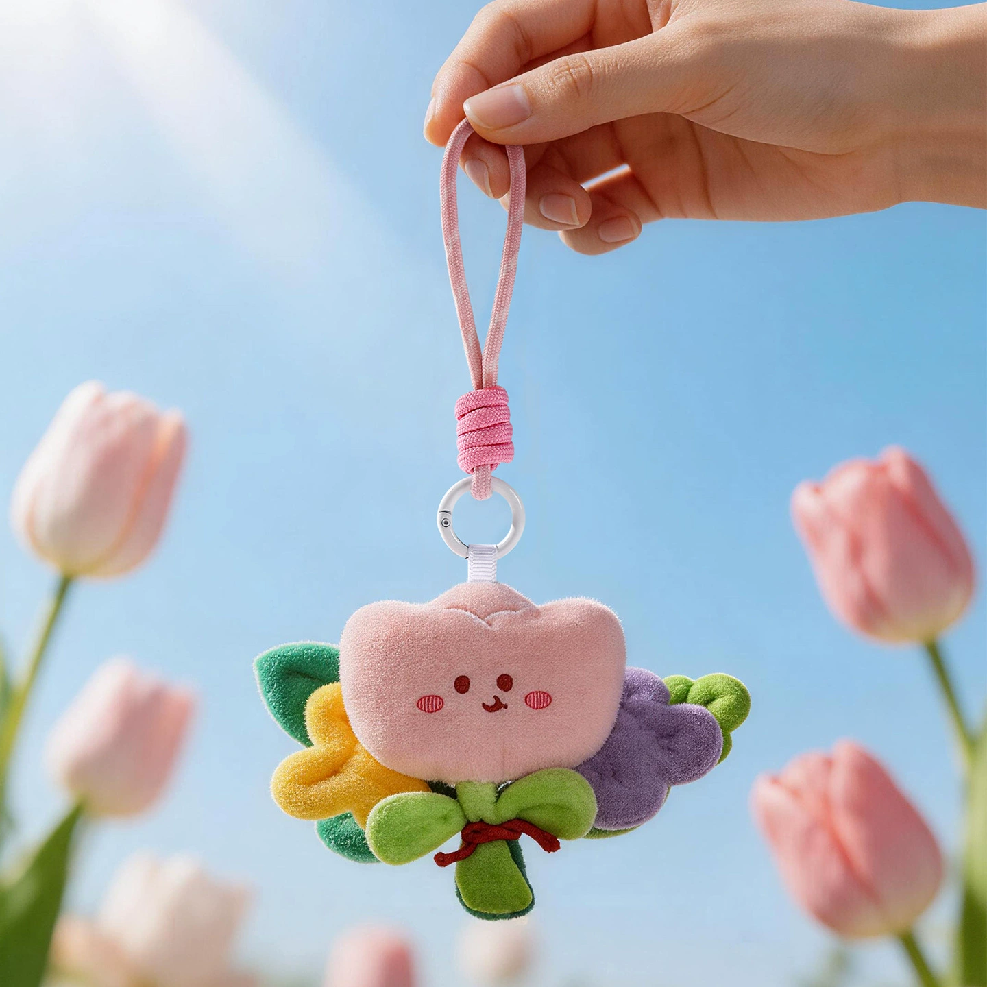 Настоящая плюшевая брелок,keychain, рюкзак, милая украшение для сумки, кукла, подсолнух, подарок ко дню рождения