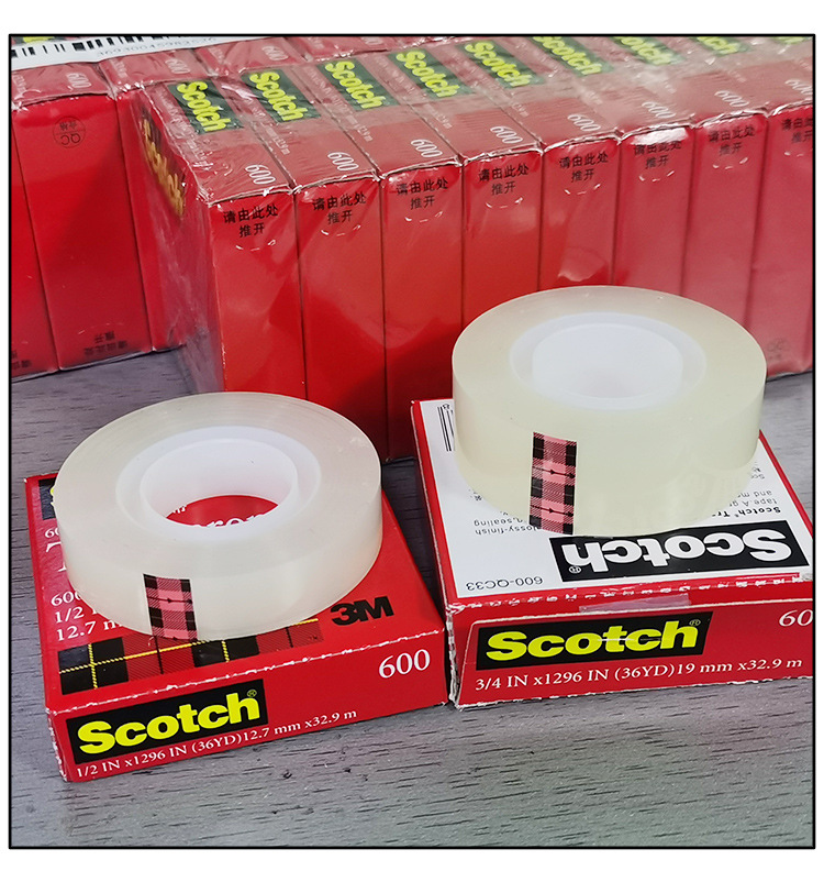 美国原装3M600 测试胶带 19mm宽33m长 透明胶带 文具胶带一手货