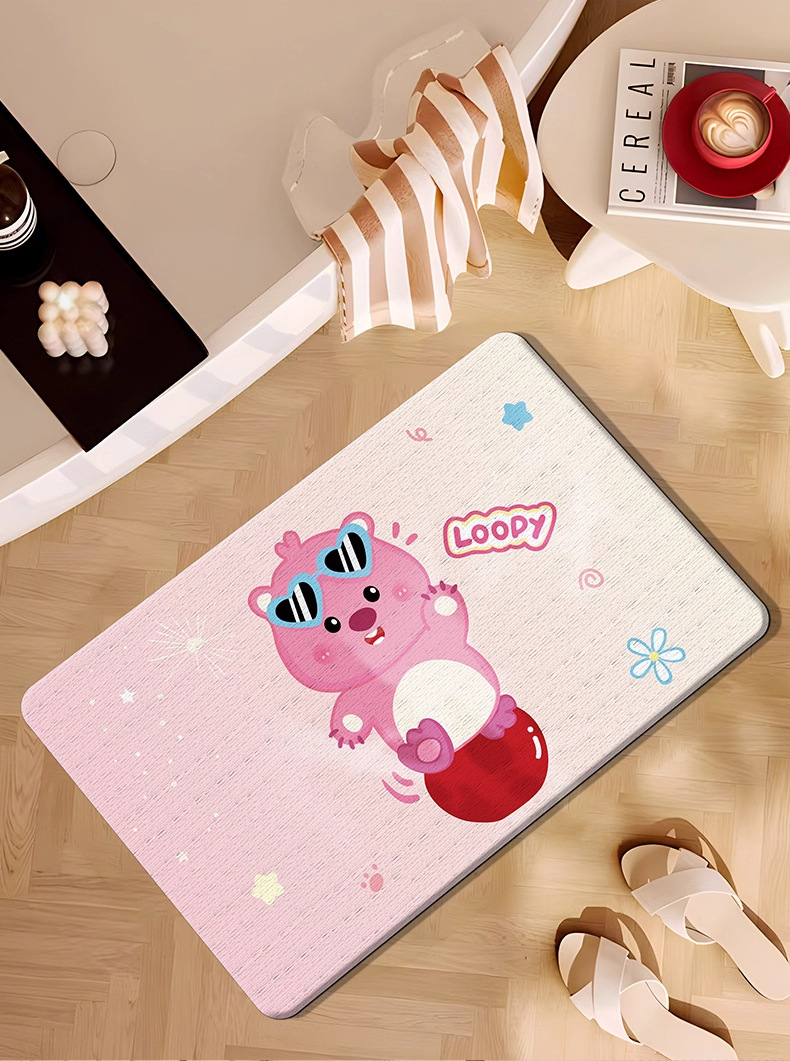 New Cartoon Hard Diatom Mud Bathroom Floor Mat Shower Room Door Absorbent Quick-Drying Carpet Bathroom Non-Slip Foot Mat